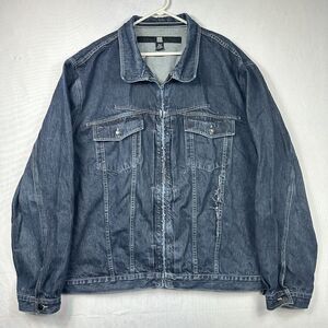 Vintage Marithe Francois Girbaud Jean Jacket Blue Denim Mens 3XL Full Zip Y2K